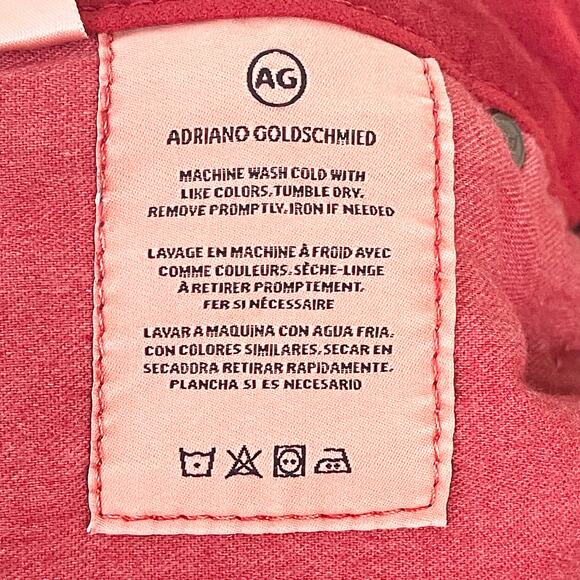 Adriano Goldschmied Jeans Women 29 Red The High Rise Stevie Ankle Slim Straight - Picture 11 of 11